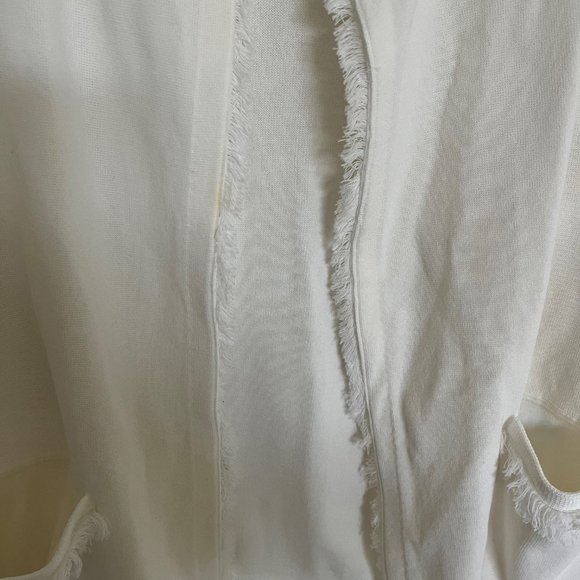 J. McLaughlin Womens Small 100% Cotton Cardigan with Fringe Trim - Picture 3 of 7